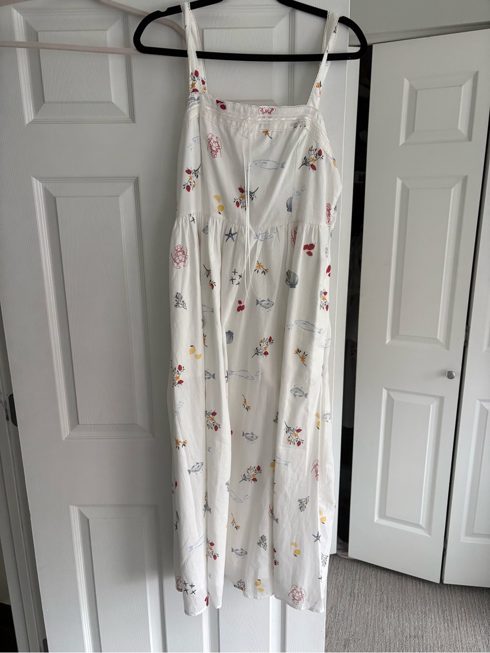 Abercrombie & Fitch NWT Ruched Neckline Dipped Waist Midi Dress In White